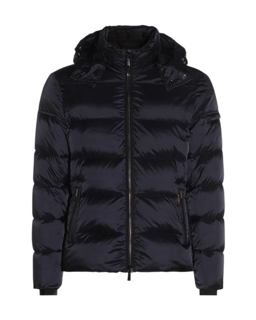 Moorer Black Hooded Quilted Jacket for men