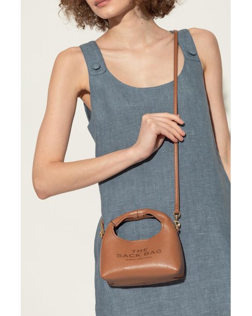 Marc Jacobs Brown The Micro Crossbody Sack Bag
