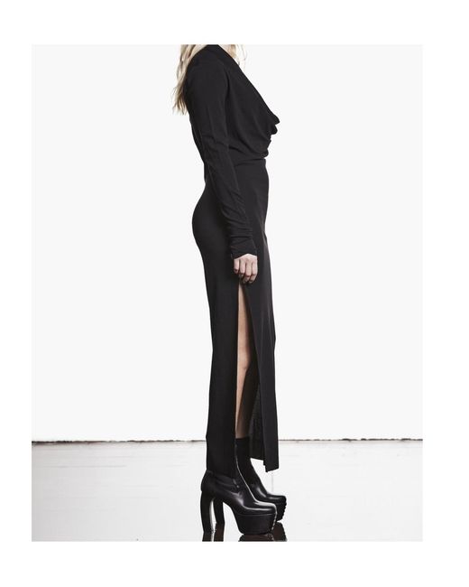 Thom Krom Black Draped Long Dress