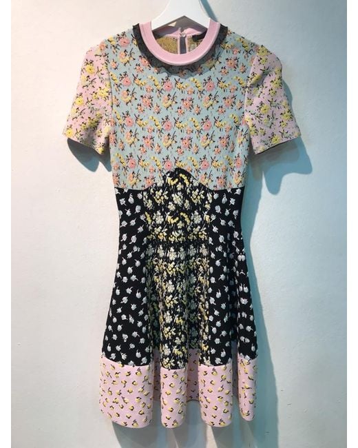 McQueen Multicolor Floral Printed Knitted Dress