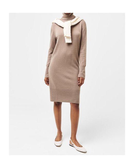Joseph Brown High-Neck Long-Sleeved Dress