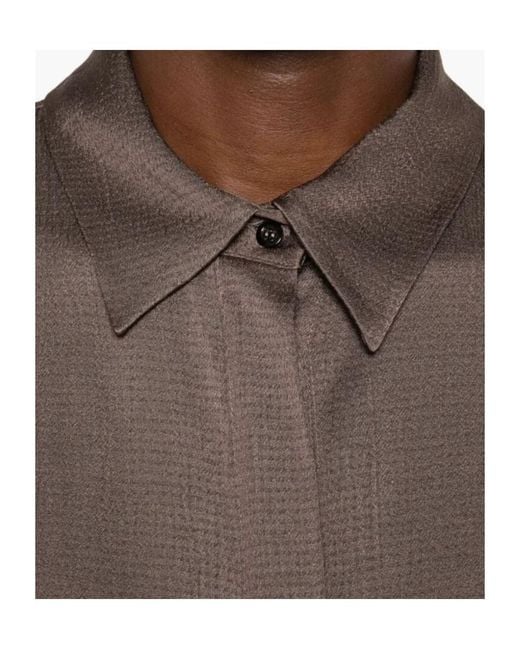 Peserico Brown Textured Long-Sleeve Shirt