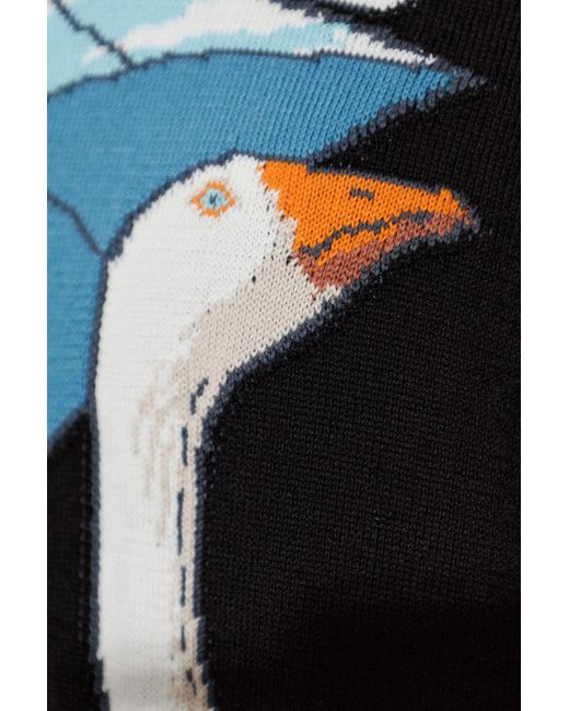 Moschino Black Intarsia Duck Motif Knitted Sweater