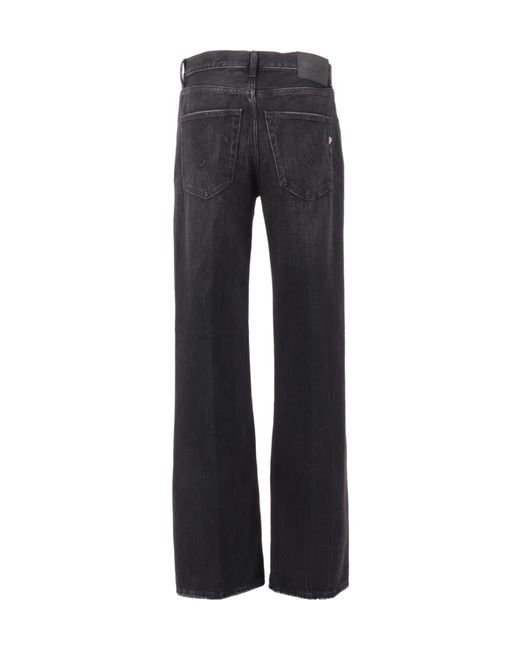 Dondup Black Jacklyn Wide-Leg Jeans