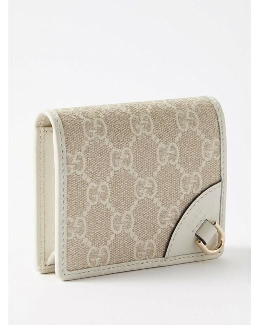 Gucci White Gg Emblem Mini Wallet