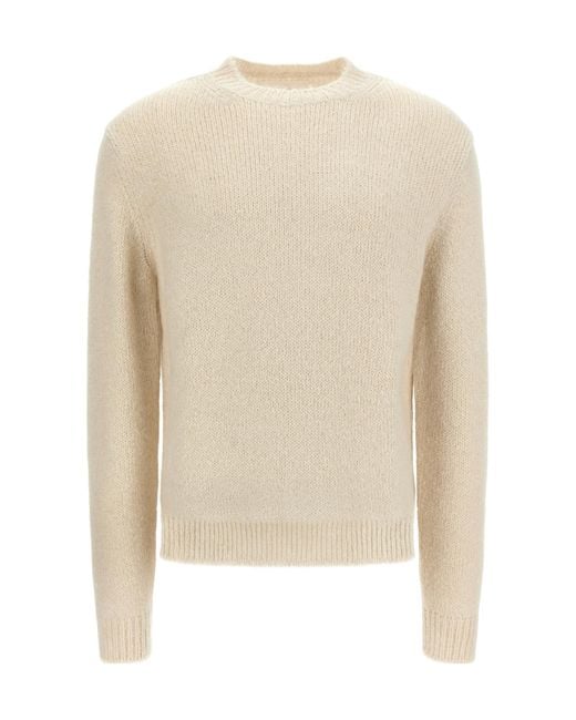Jil Sander Natural Crewneck Ribbed Hem Jumper for men