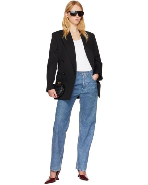 Bottega Veneta Blue Double Breasted Tailored Blazer