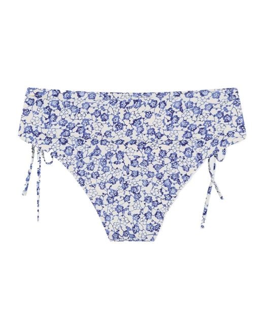 Isabel Marant Blue Floral Printed Tie Fastened Bikini Briefs