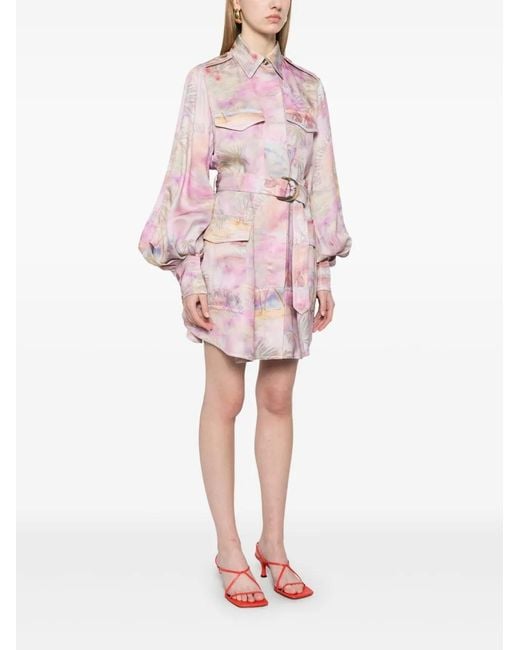 Zimmermann Pink Dawning Mini Dress