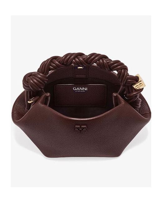Ganni Brown Butterfly Logo Bou Bag