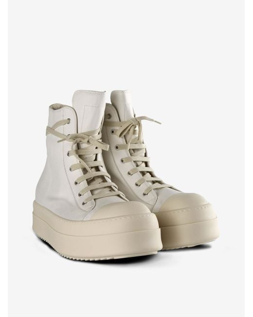 Rick Owens Gray Lace-Up High-Top Sneakers for men