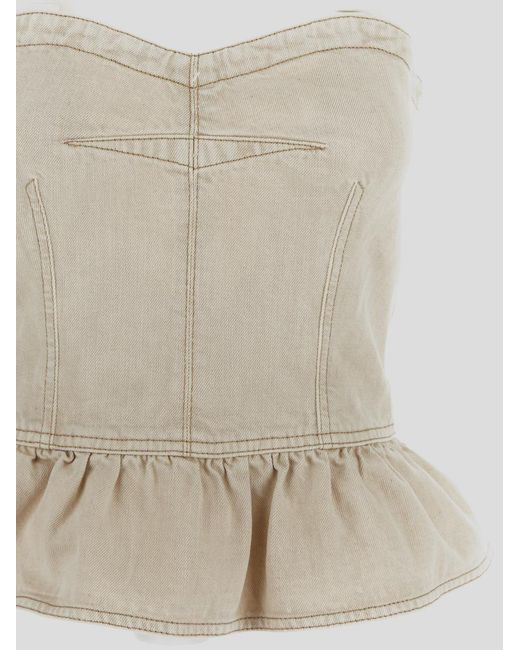 Isabel Marant Natural Strapless Denim Top