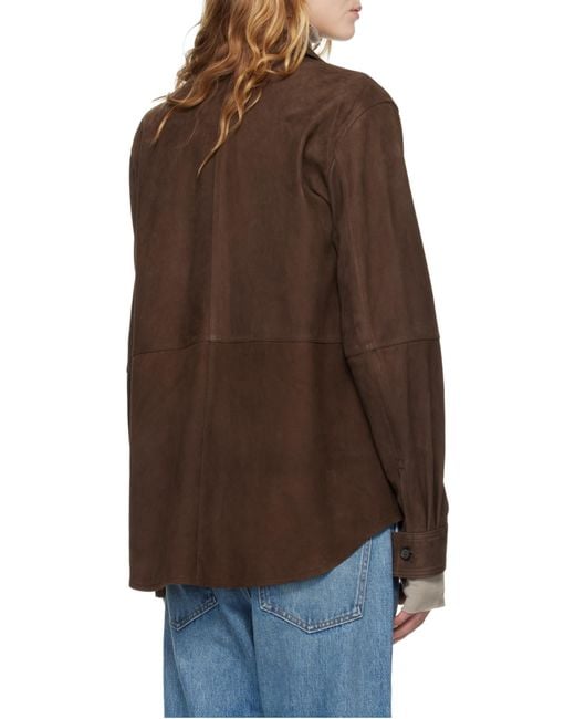Totême Brown Totême Long-Sleeved Button-Up Overshirt