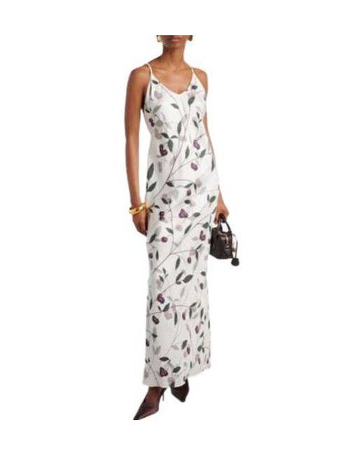 Stella McCartney White Printed Silk Maxi Dress