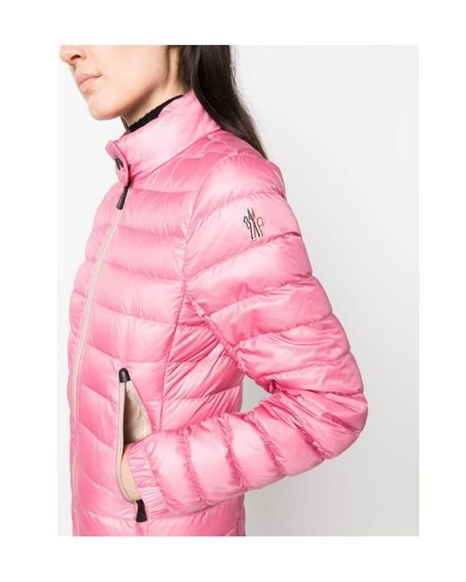 Moncler Pink Logo-Patch Padded-Design Jacket