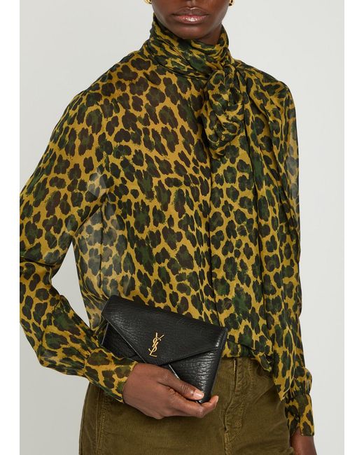 Saint Laurent Black Leather Clutch