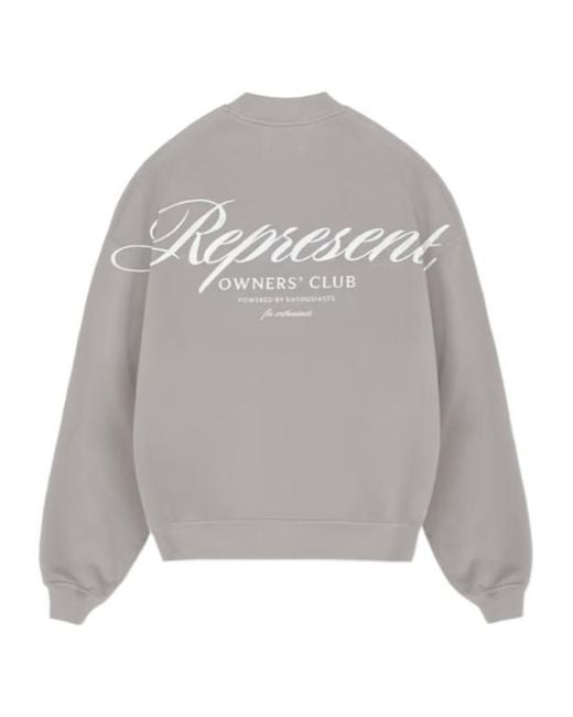 Represent Gray Logo Printed Crewneck Sweatshirt for men