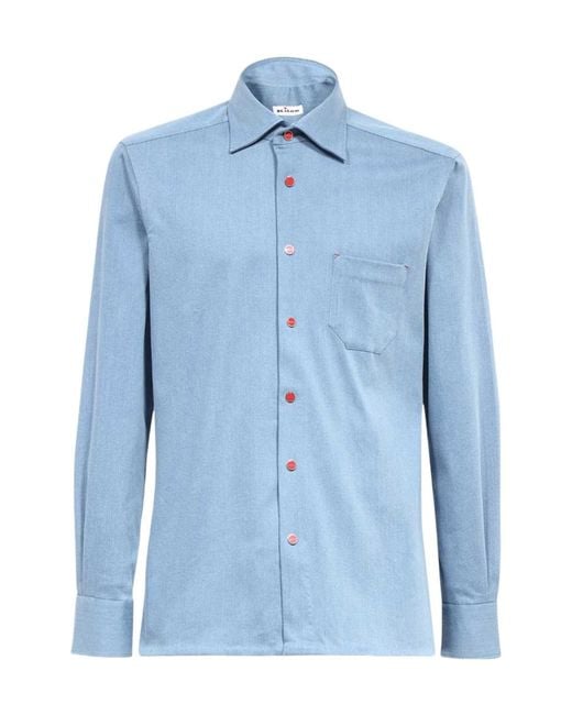 Kiton Blue Long-Sleeved Shirt for men