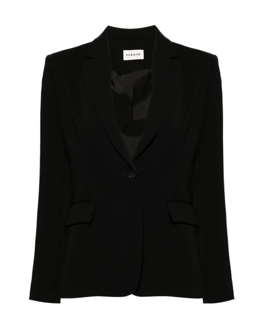P.A.R.O.S.H. Black Single-Breasted Tailored Blazer