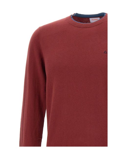 Sun 68 Logo Embroidered Crewneck Knitted Jumper for men