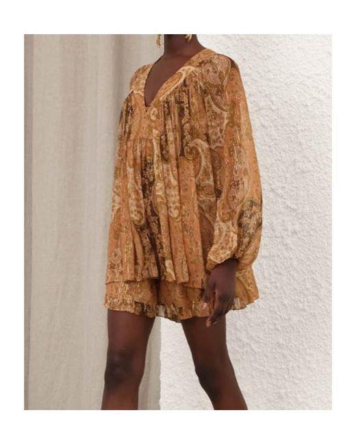 Zimmermann Brown Carousel Batwing Top
