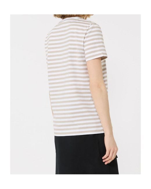 Max Mara White Oboli Logo Embroidered Crewneck T-Shirt