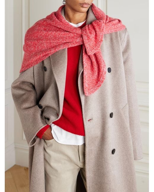The Elder Statesman Red Cashmere Scarf