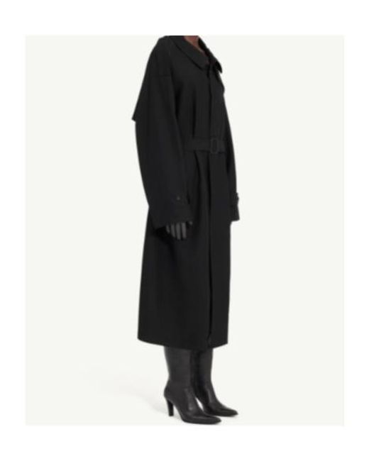 MM6 by Maison Martin Margiela Black Double-Breasted Belted Coat