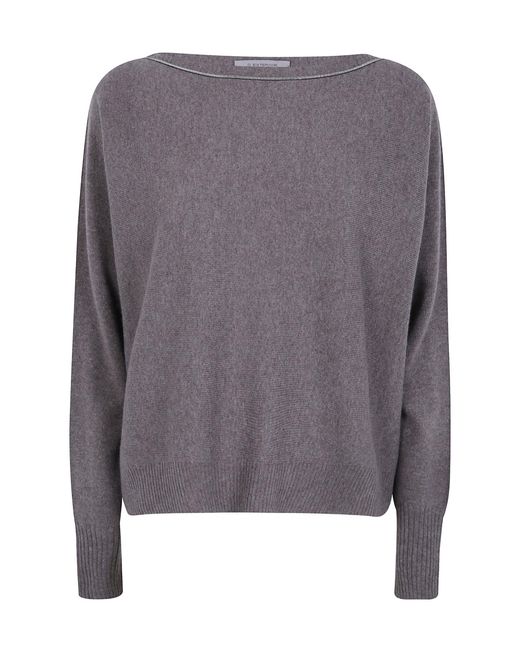 D.exterior Gray Crew-Neck Knit Sweater