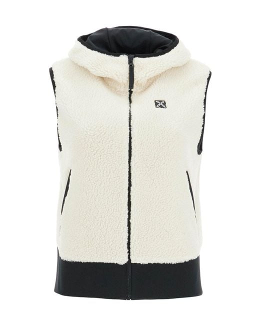 Montura White Fleece-Texture Hooded Jacket