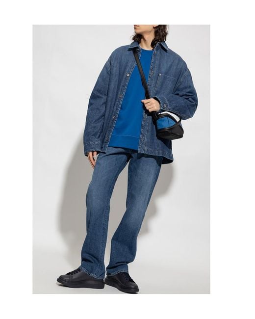 McQueen Blue Turn-Up Jeans for men