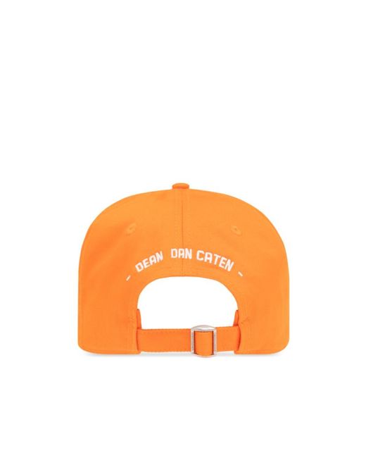 DSquared² Orange Logo-Patch Distressed Baseball Cap for men