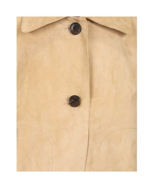 Arma Natural Emy Cropped Suede Jacket