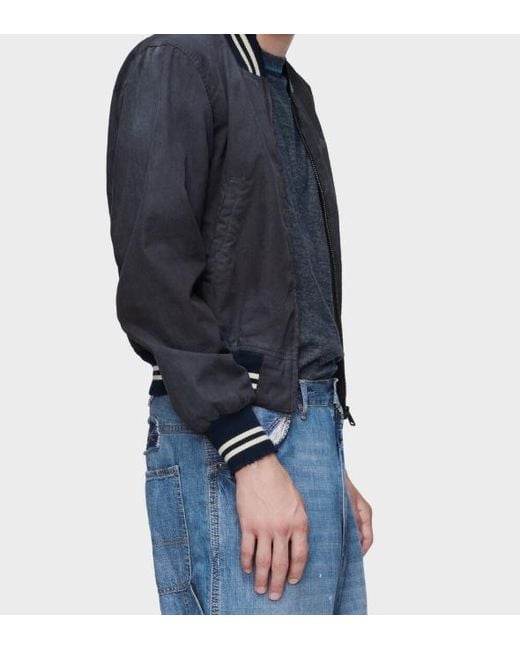 Maison Margiela Blue Varsity Bomber Jacket for men