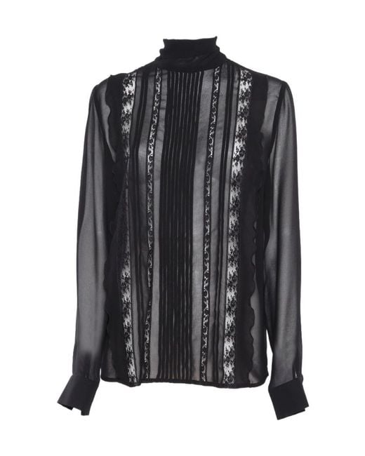P.A.R.O.S.H. Black P.A.R.O..H. Scarf Detailed High-Neck Blouse