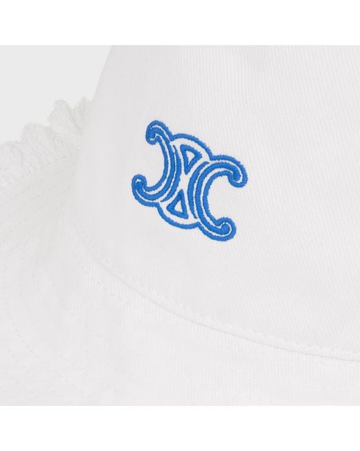 Céline White Triomphe Bucket Hat