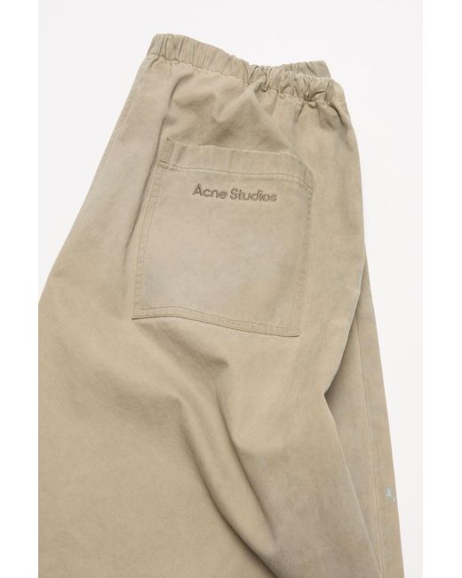Acne Natural Drawstring Casual Pants for men