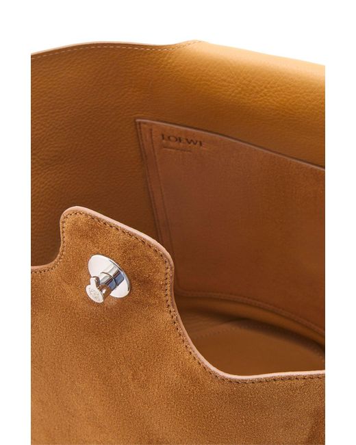 Loewe Brown Large Pebble Bucket Bag for men
