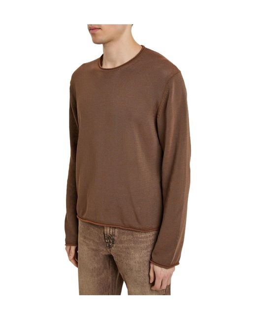 Our Legacy Brown Rolled-Trim Cotton-Blend Jumper for men