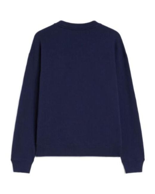 Jil Sander Blue Logo Printed Crewneck Sweatshirt
