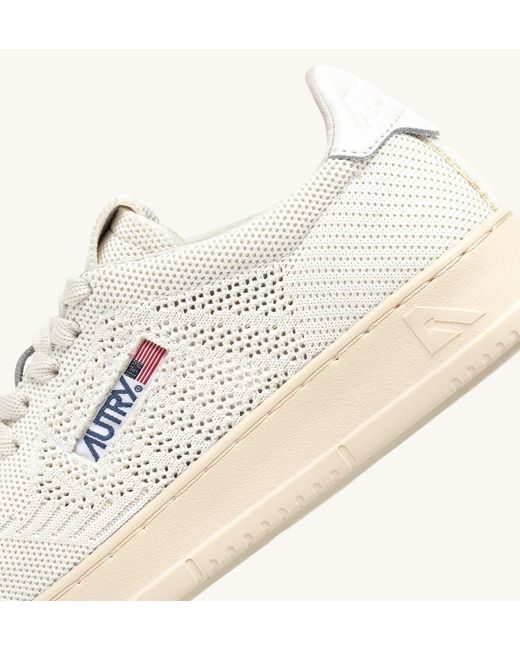 Autry White Medalist Easeknit Low Sneakers for men