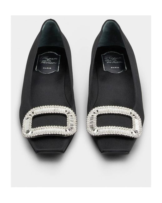 Roger Vivier Black Belle Vivier Pilgrim Buckle Embellished Pumps