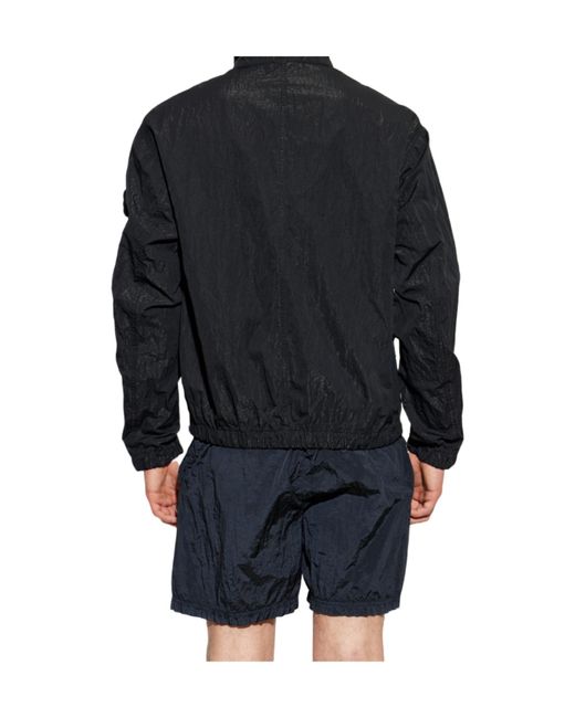Stone Island Blue Logo Patch Zip-Up Jacket for men