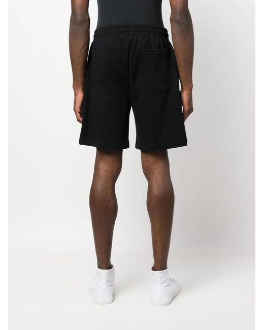 Helmut Lang Black Logo Printed Straight Hem Shorts for men