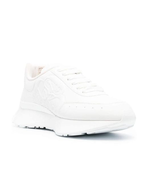 McQueen White Sprint Runner Lace-Up Sneakers