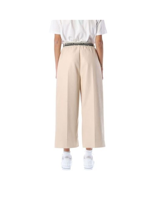 Stella McCartney White Logo Waistband Cropped Trousers