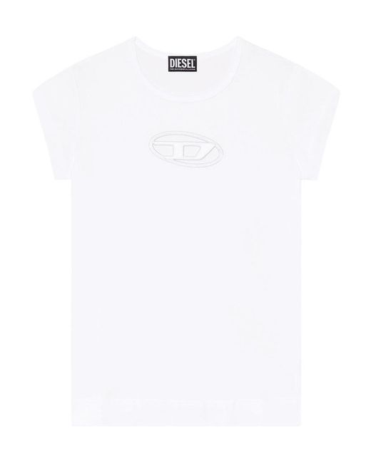DIESEL White T-Angie Cut-Out T-Shirt