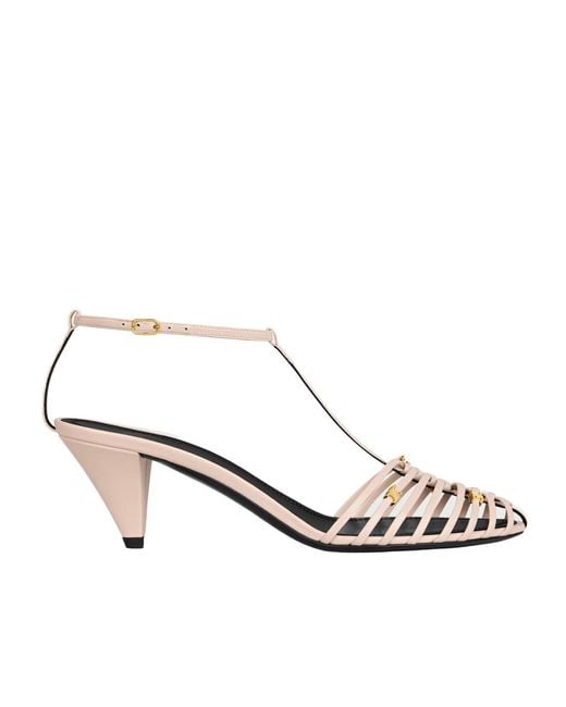 Céline Metallic Cage Heeled Sandal