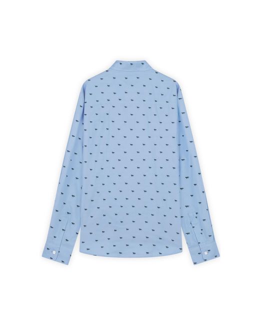 Maison Kitsuné Blue Maison Kitsuné Profile Fox Casual Shirt for men