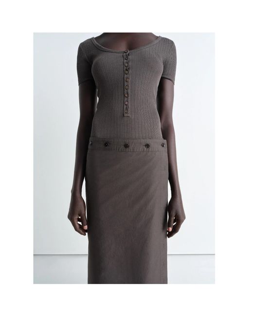 Lemaire Gray Buttoned Skirt